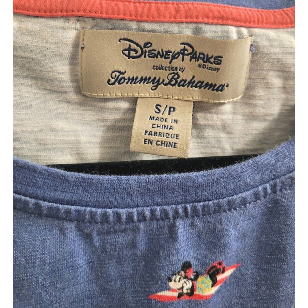 Disney Parks Tommy Bahama Minnie Mouse Hawaiian Dress Blue Cotton Small S - Picture 2 of 9